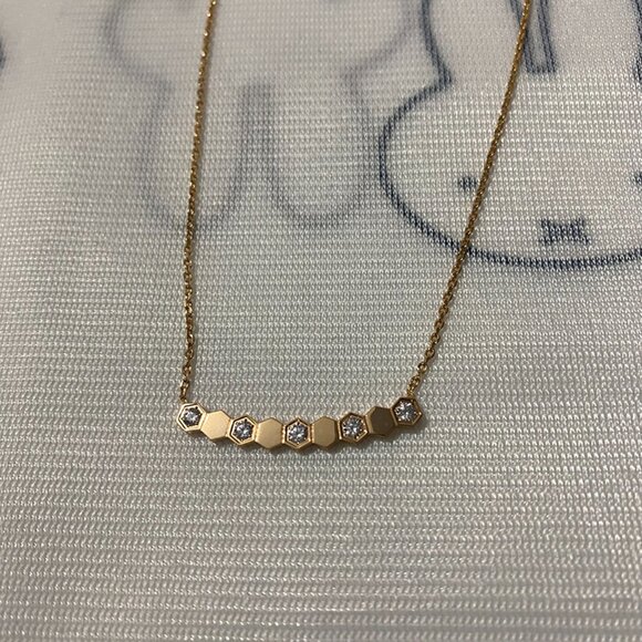 Chaumet Hexagonal Diamond-Set 18K Gold Necklace - Picture 4 of 9